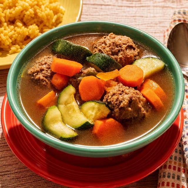 Caldo de Albondigas.