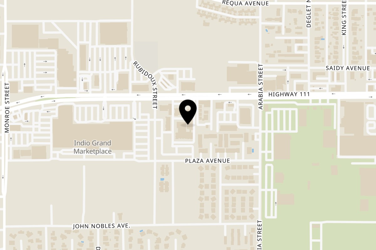 Map showing the location of Macarios Grill on 82347 CA-111 B in Indio